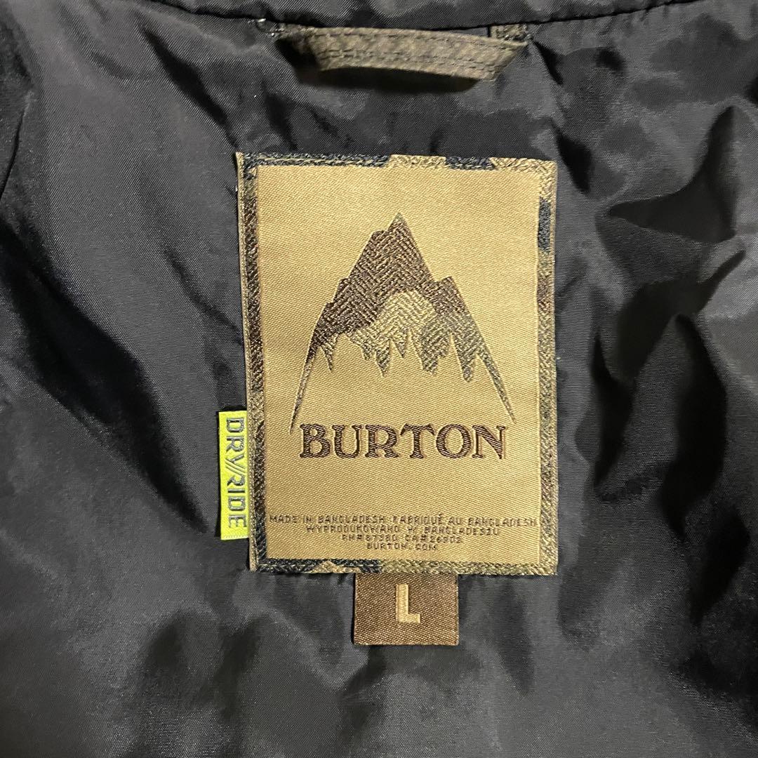 Burtonバートンスキーウェアスノーボードジャケットパーカーフード付き迷彩茶色