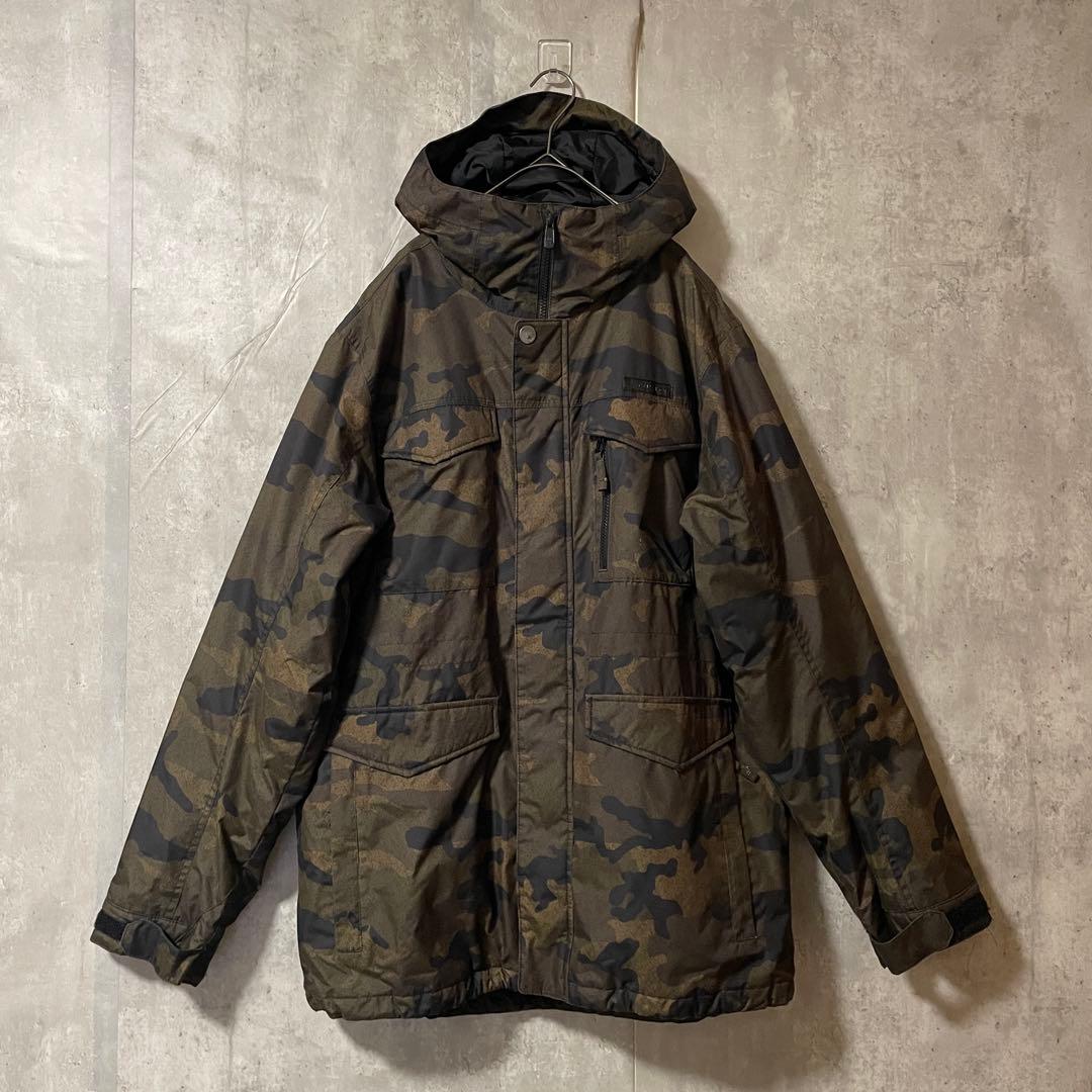 Burtonバートンスキーウェアスノーボードジャケットパーカーフード付き迷彩茶色