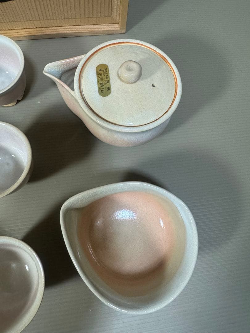 2292 萩焼　茶器セット　宝瓶1客　湯冷し1客　湯呑6客　未使用