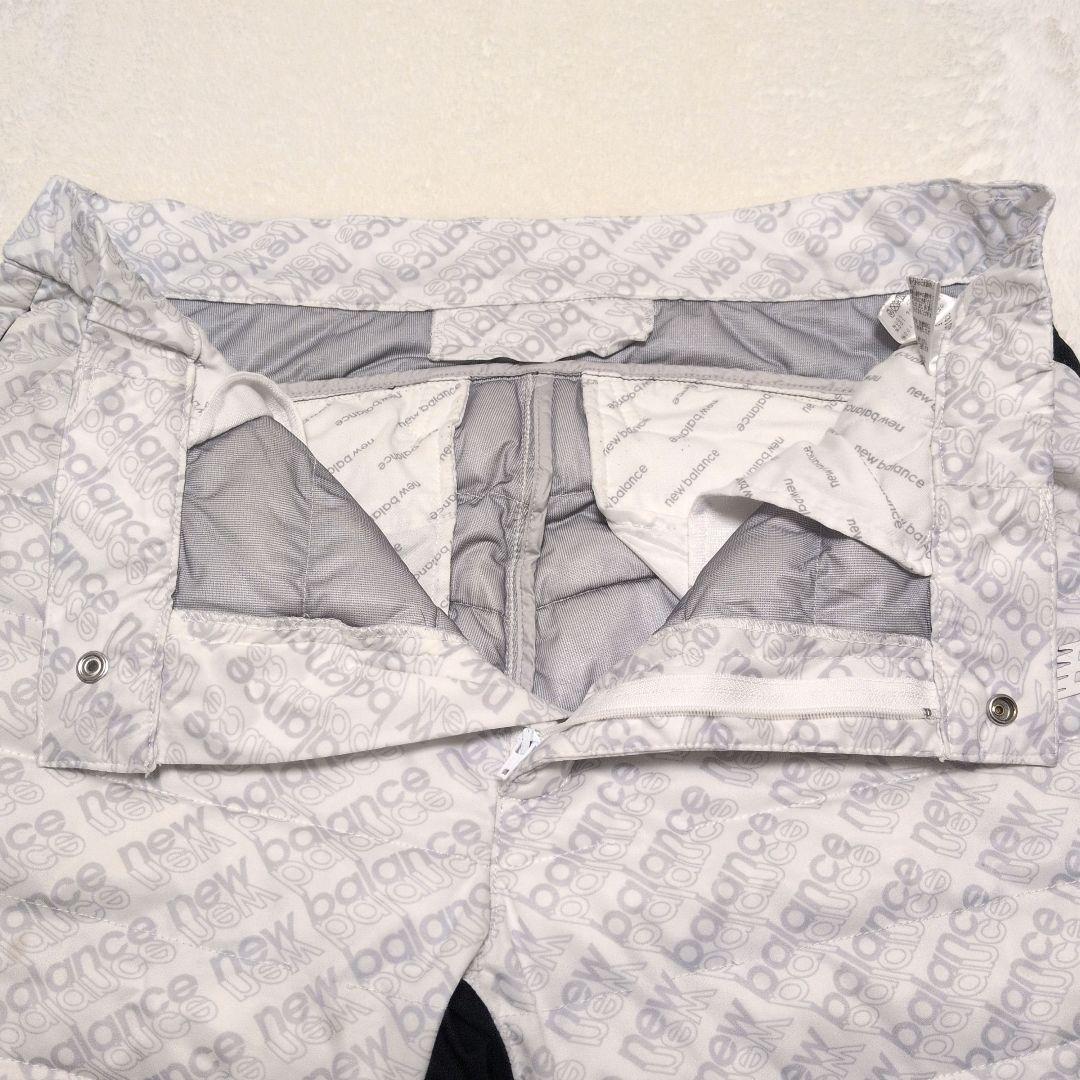 ニューバランス ゴルフ 中綿パンツ 総柄 白×黒 5サイズ L