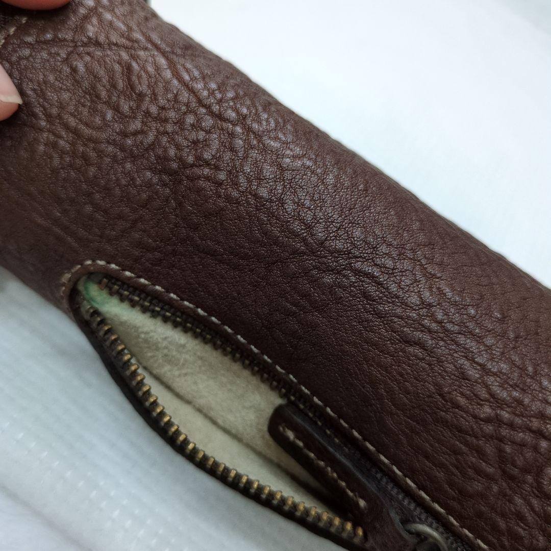 土屋鞄　ドラムペンケース ブラウン