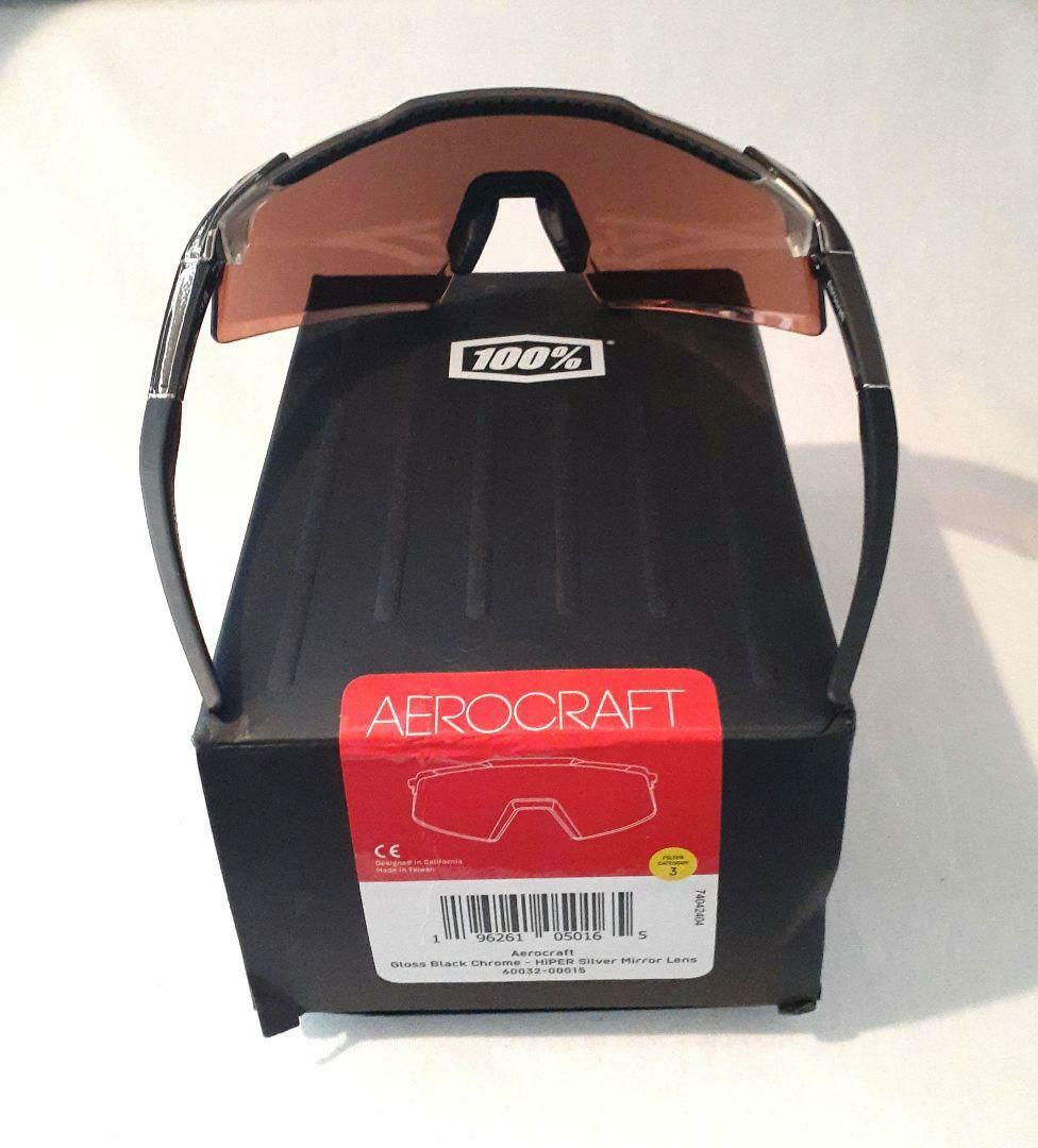 100% Aerocraft ブラック クロム ワンハンドレッド サングラス