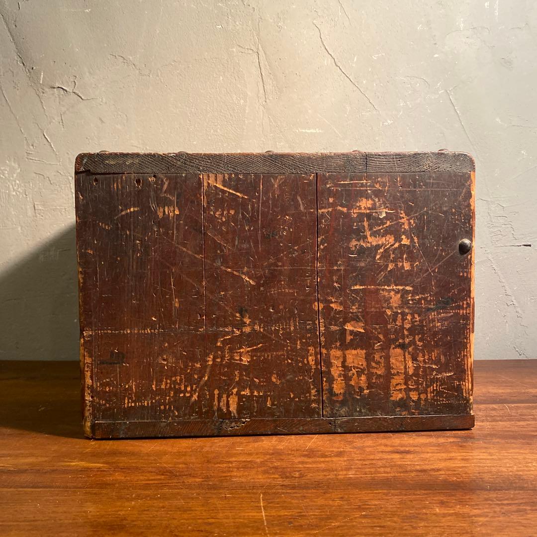 明治 硯箱 時代金具銭函 小引き出し アンティーク 骨董品 古道具 コレクション