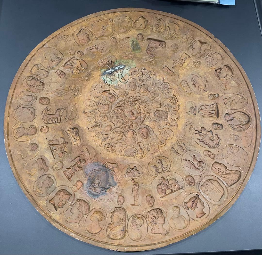 19世紀　アンティーク　ギリシャ　ローマ帝国　神話的な　壁掛　プレート