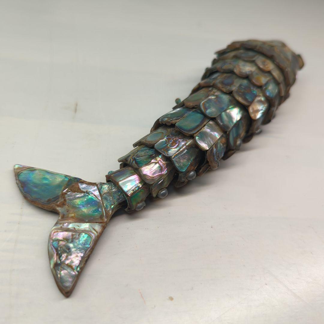 【 ヴィンテージ 】 螺鈿細工／自在細工／真鍮／ブラス／置物／体長20cm