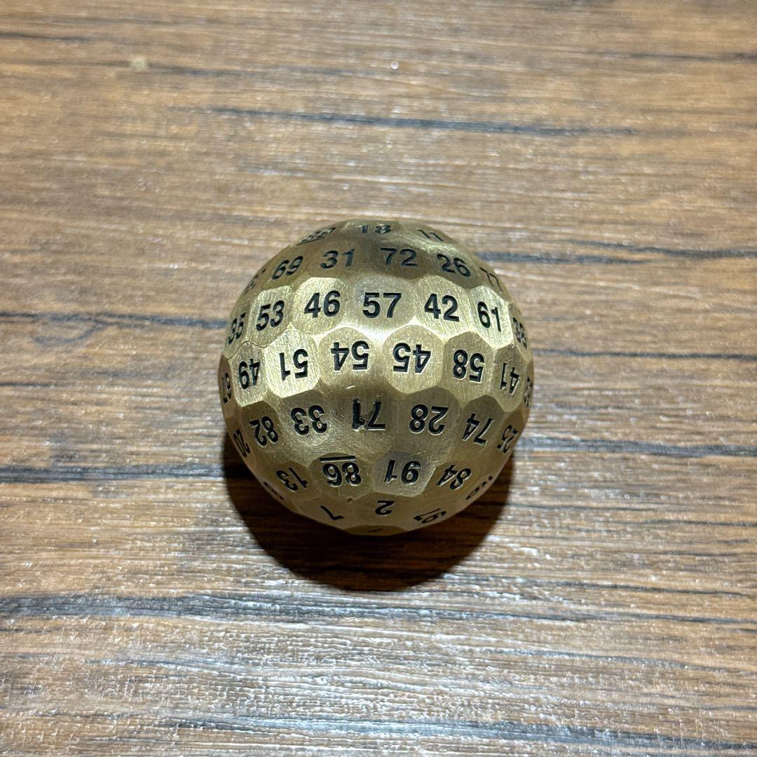 ❣️ 100面メタルダイス ロールプレイングサイコロ 1.97インチ 金色