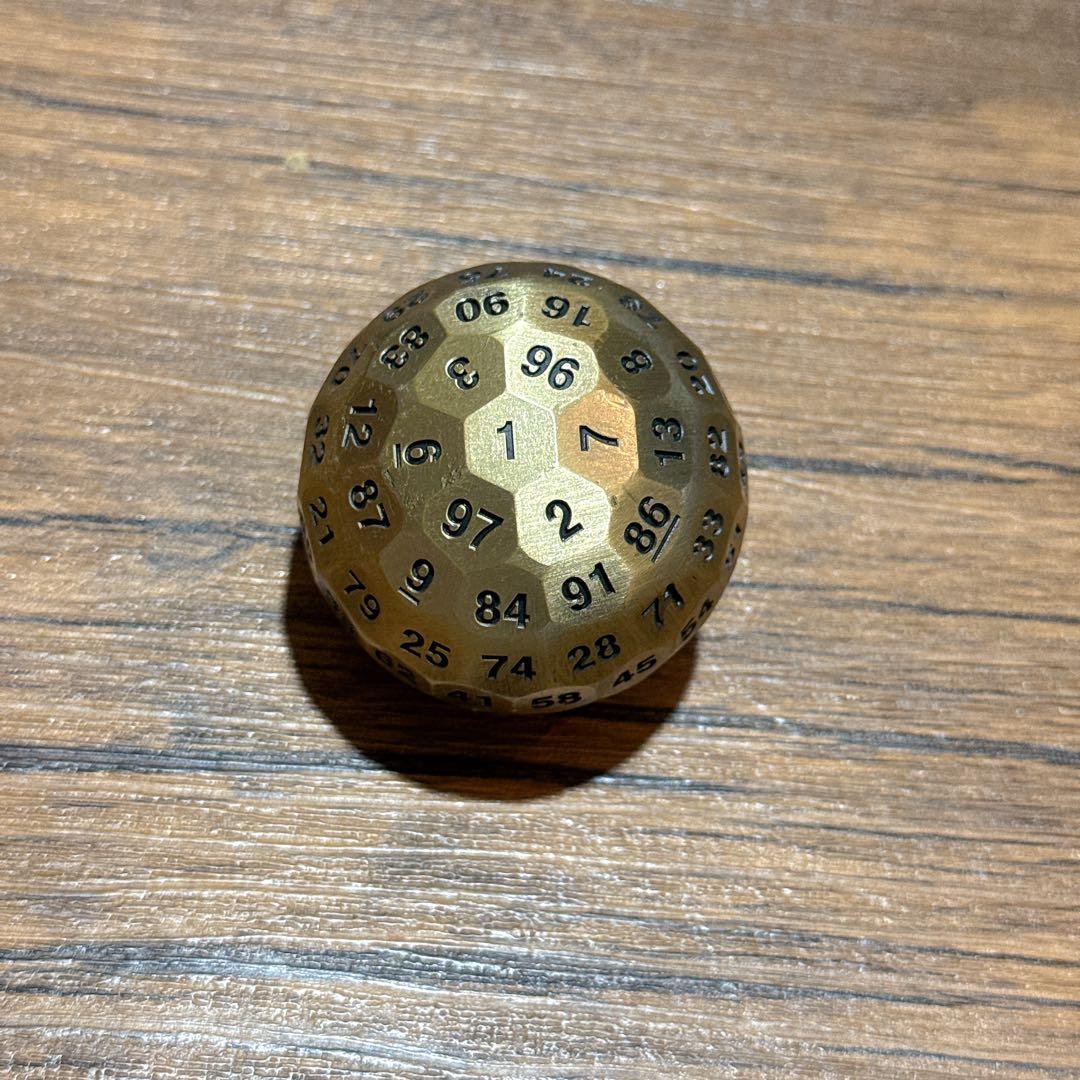 ❣️ 100面メタルダイス ロールプレイングサイコロ 1.97インチ 金色