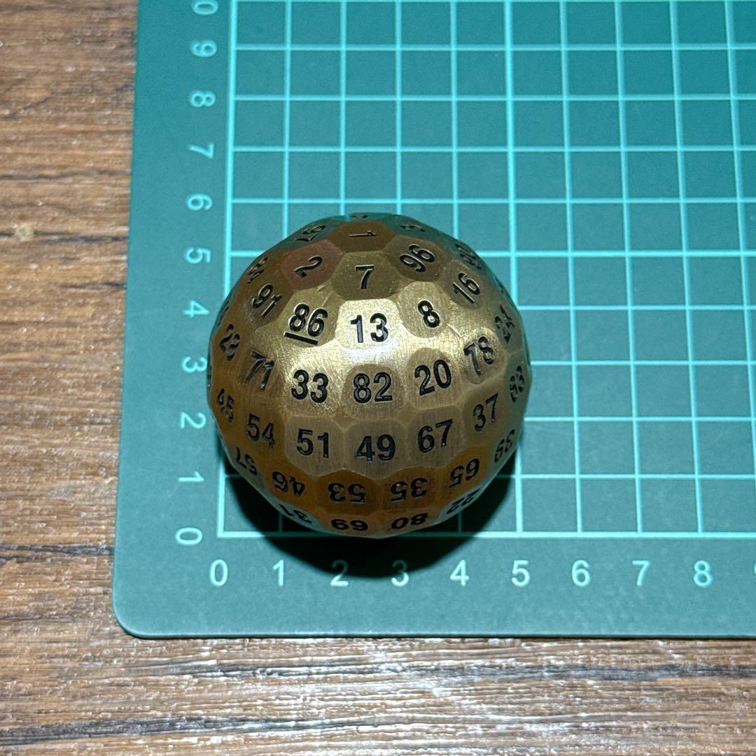 ❣️ 100面メタルダイス ロールプレイングサイコロ 1.97インチ 金色