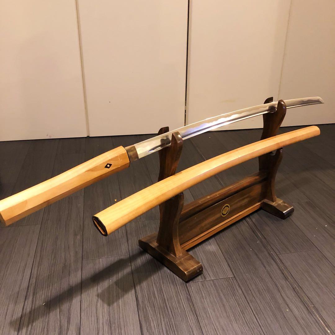 濃州関工　最高級模造刀 白鞘 樋入り刀身　居合刀太刀　段平