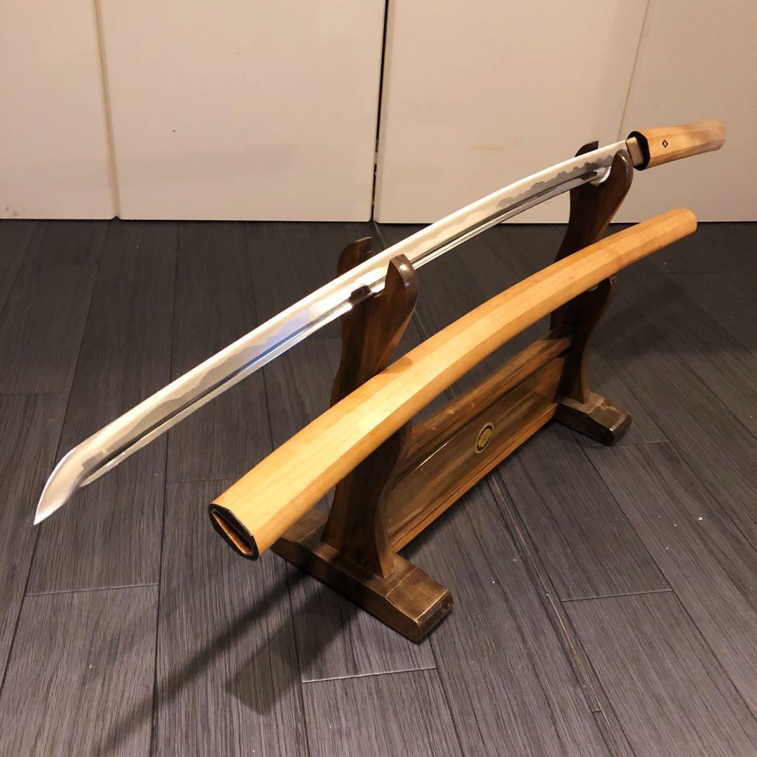 濃州関工　最高級模造刀 白鞘 樋入り刀身　居合刀太刀　段平