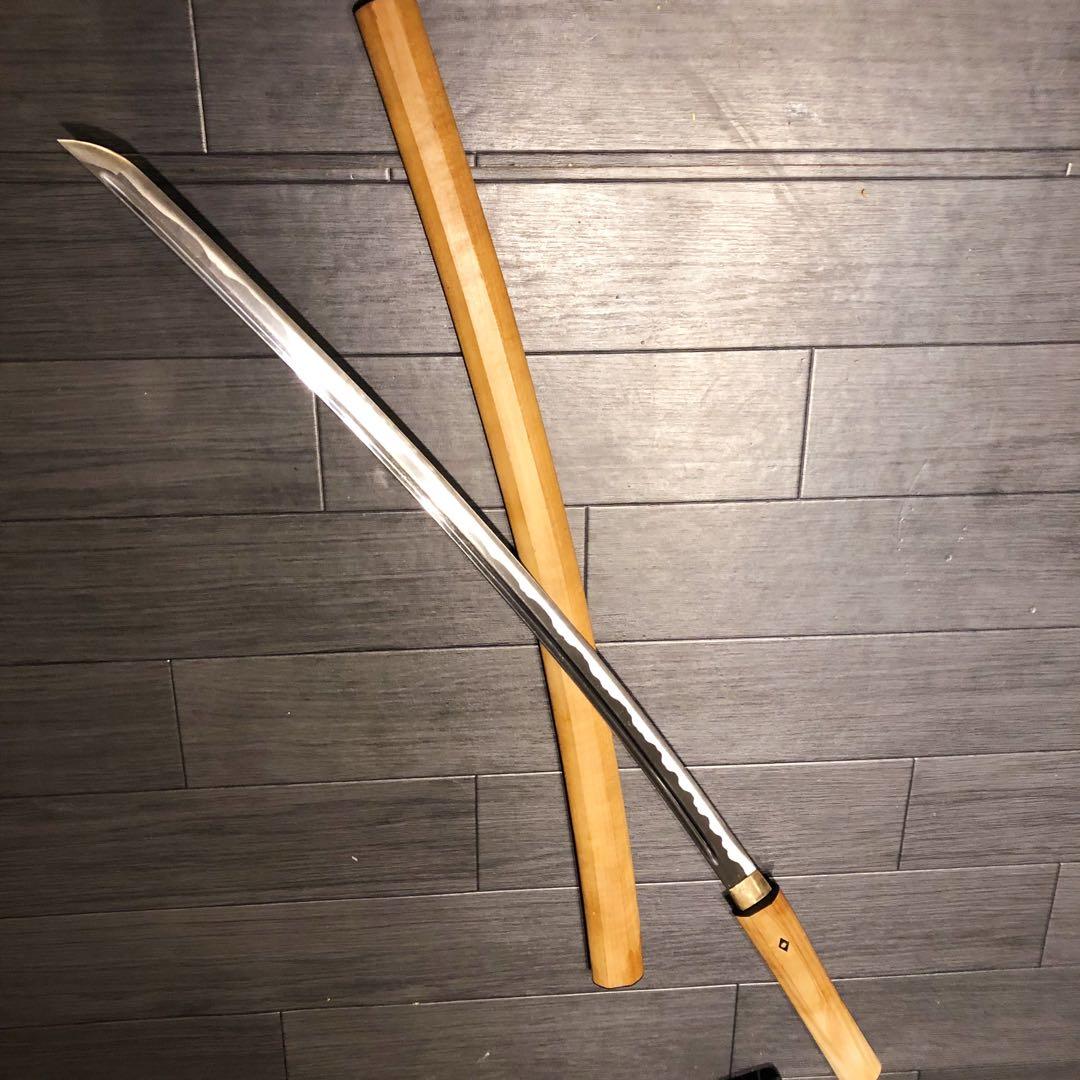 濃州関工　最高級模造刀 白鞘 樋入り刀身　居合刀太刀　段平