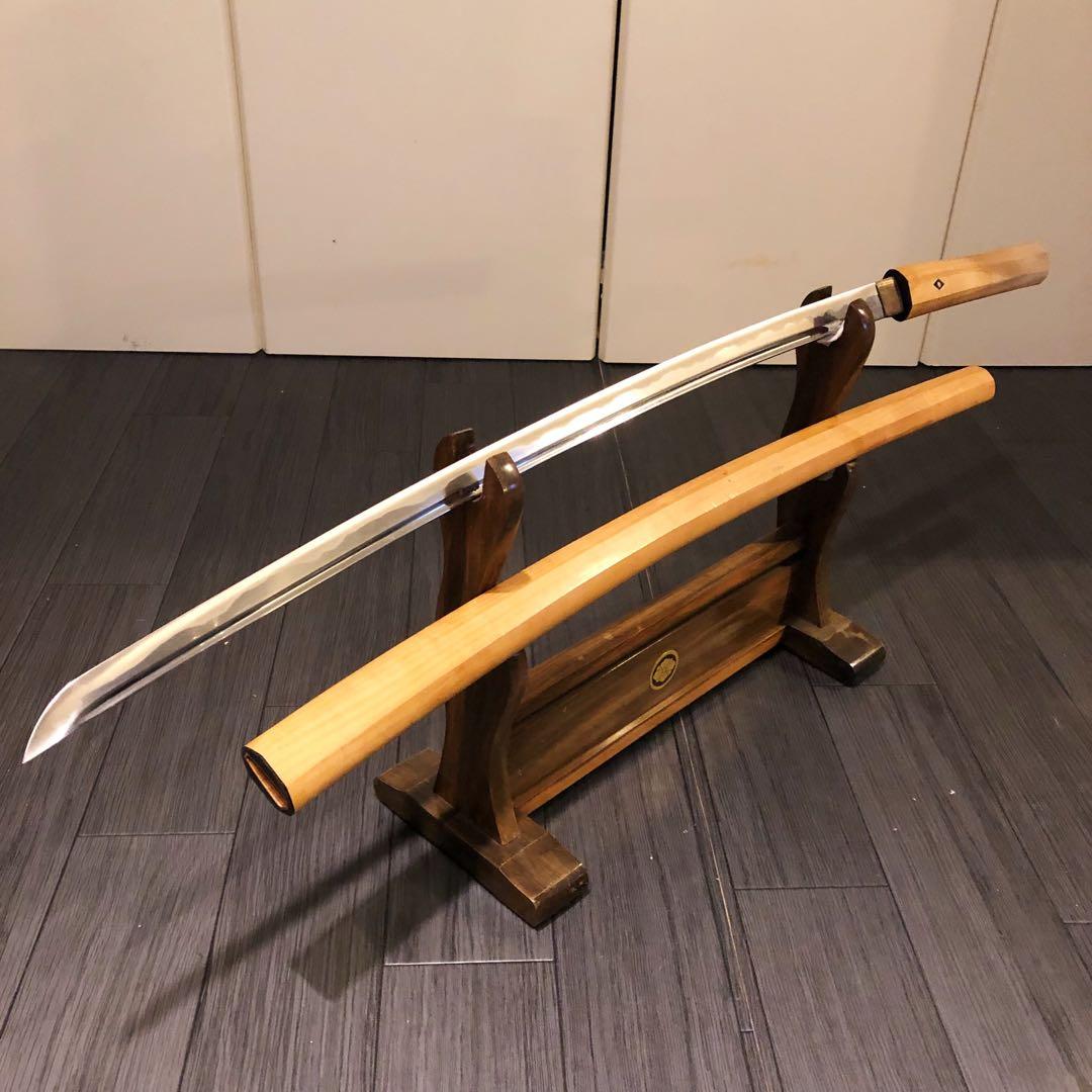 濃州関工　最高級模造刀 白鞘 樋入り刀身　居合刀太刀　段平