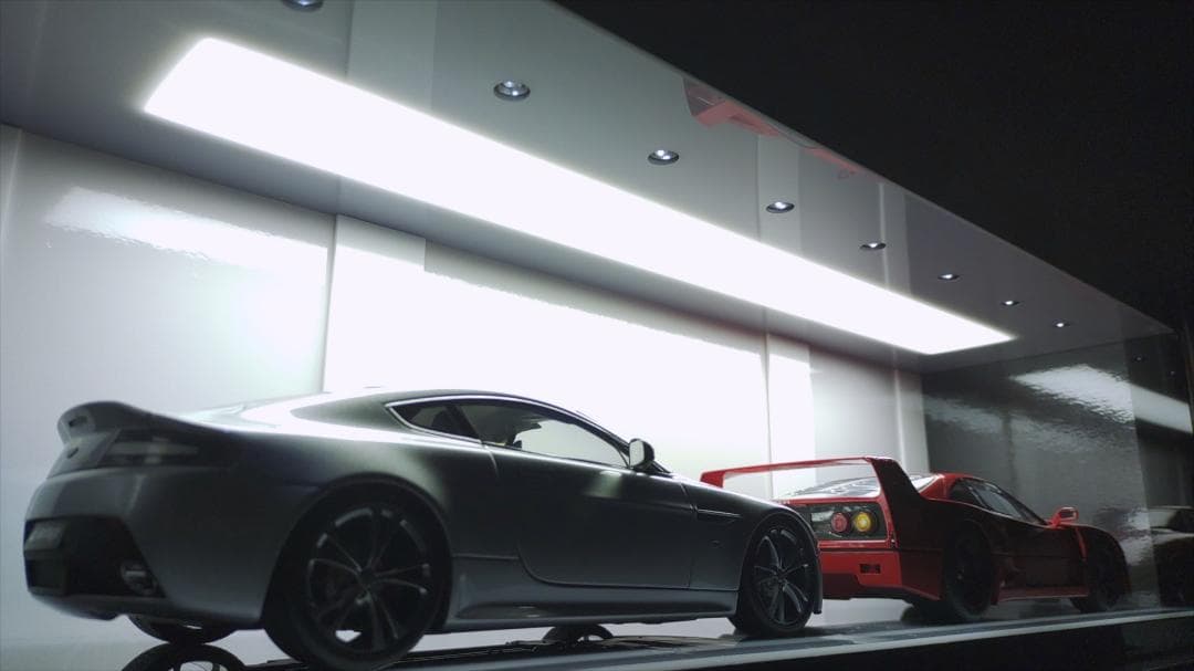 1/18 ジオラマ ショーケース LED照明 光センサー OFFタイマ ミニカー