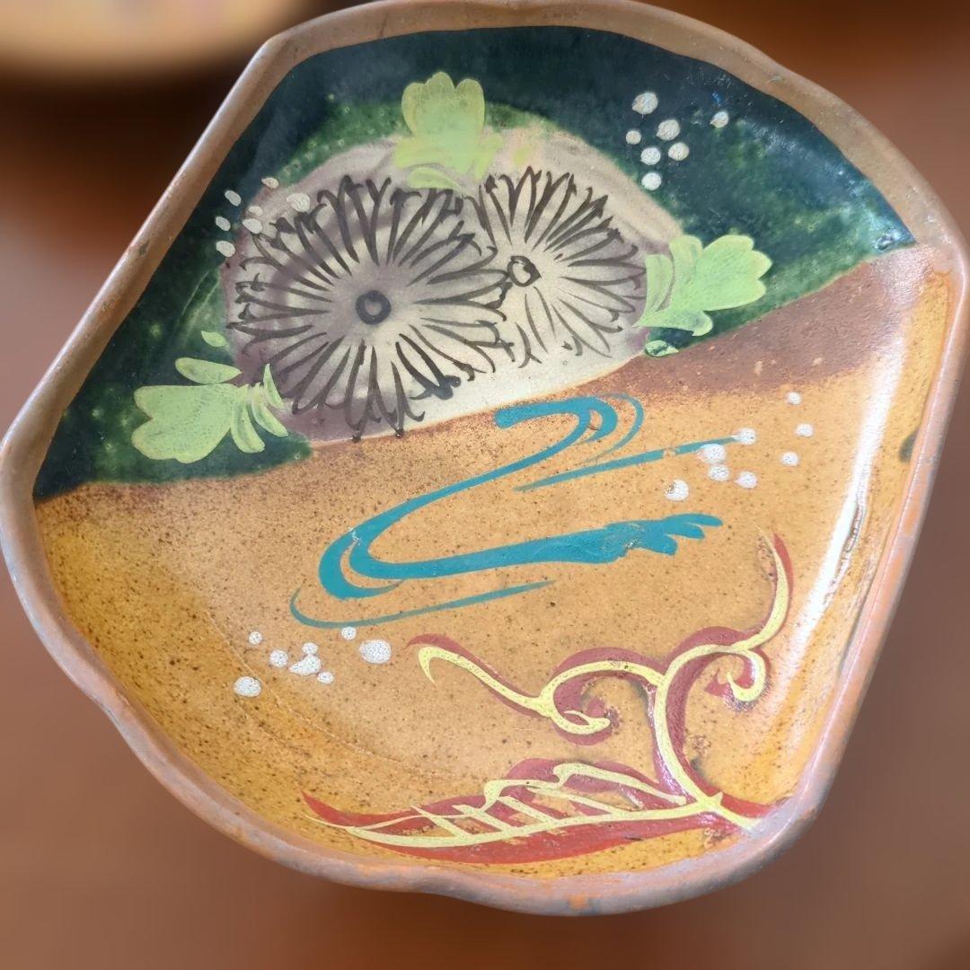 骨董　向付　菊に水流　皿　陶器　取り皿　アンティーク　5枚〜
