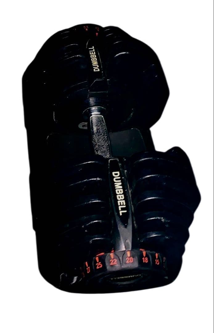 【良品】アジャスタブルダンベル　可変式ダンベル　40kg １個　黒、赤