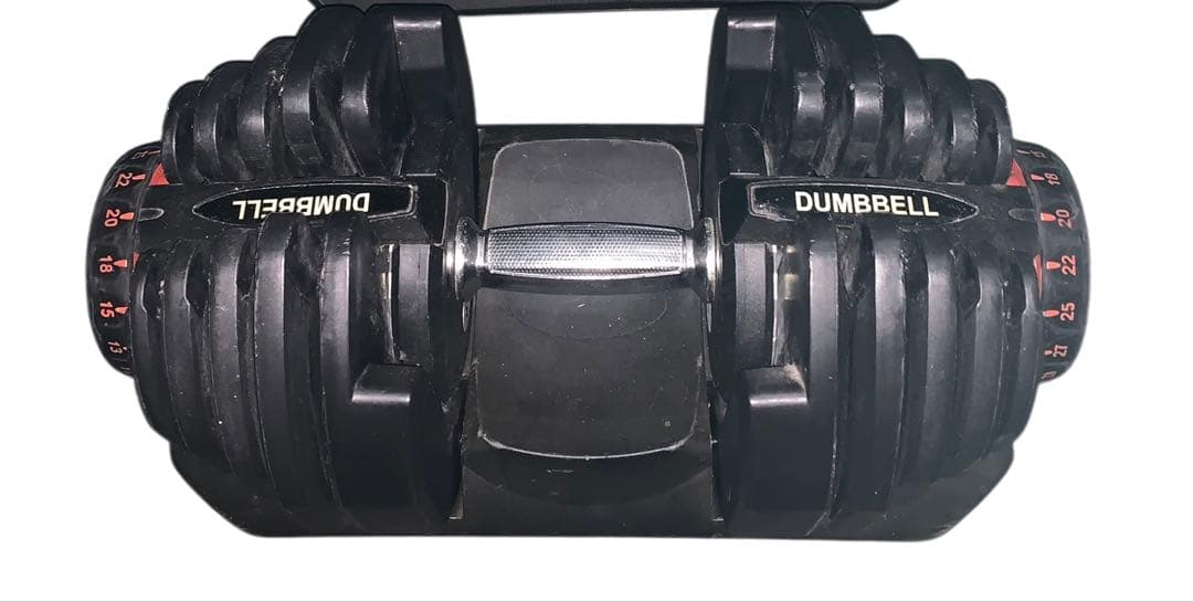 【良品】アジャスタブルダンベル　可変式ダンベル　40kg １個　黒、赤