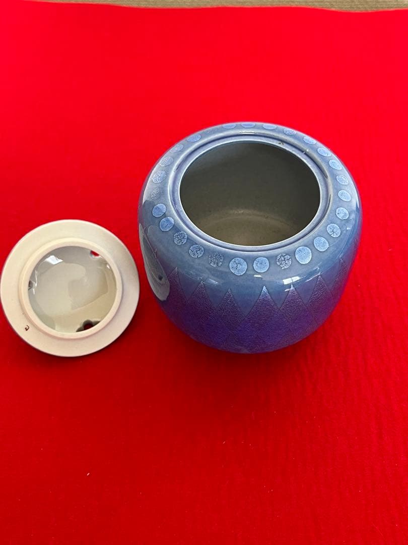 中田一於 淡青釉裏銀彩 香炉 管理N34 九谷焼 日本工芸会正会員 茶道具