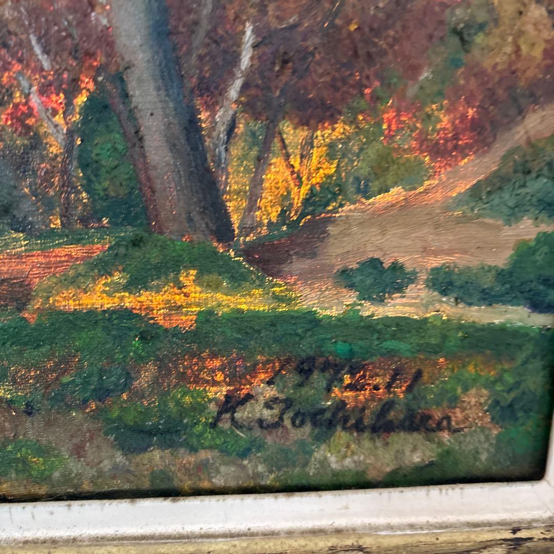 E.コチリマ 風景画 油彩 約80cm x 70cm