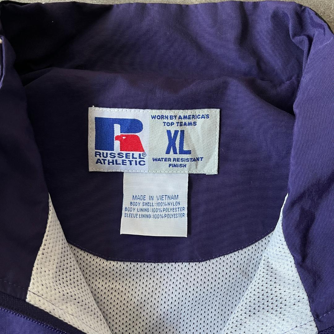 90s RUSSELL ATHLETIC ナイロン ハーフジップ XL A71