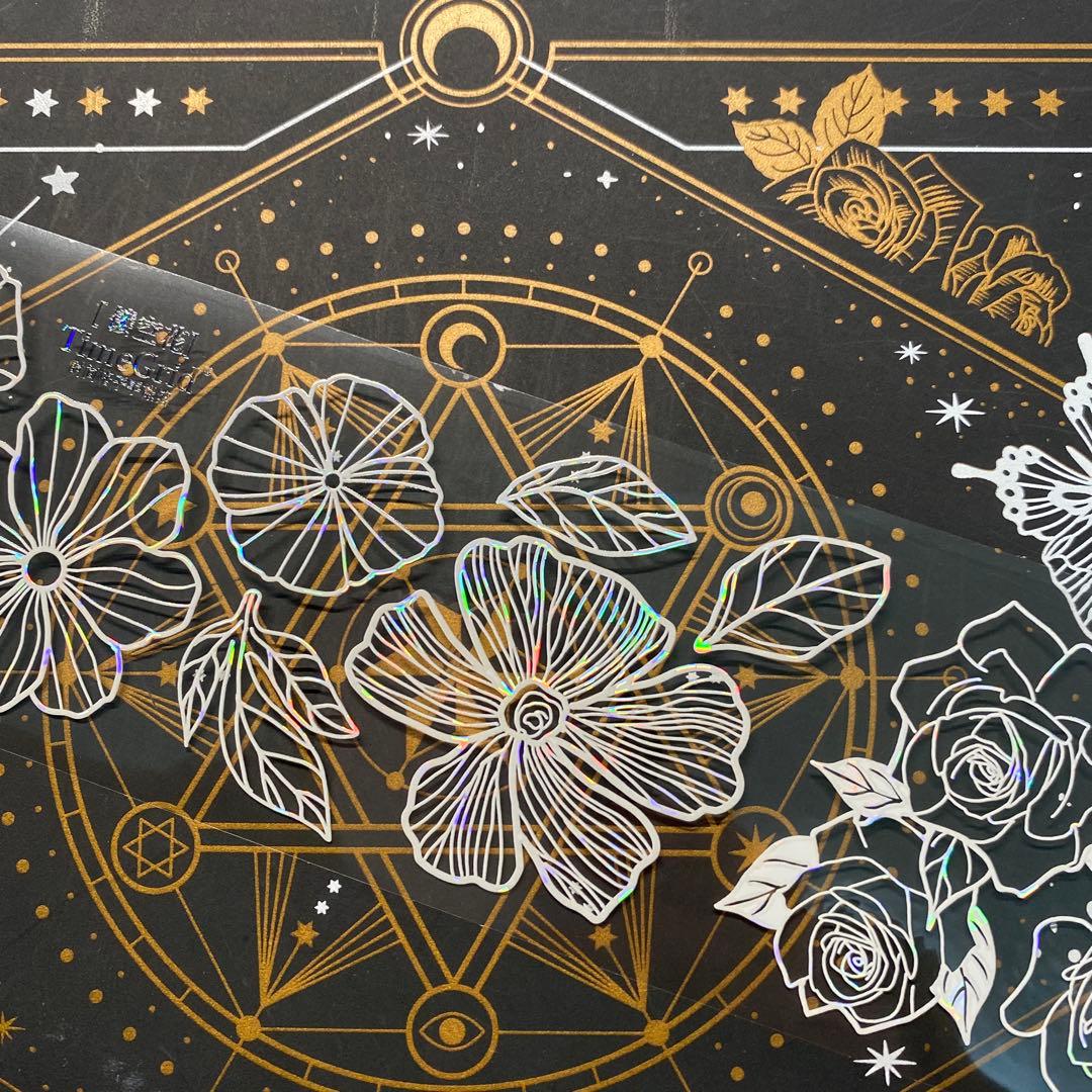 【9268】海外　マステ　中古巻　貝殻光マスキングテープ　お花系