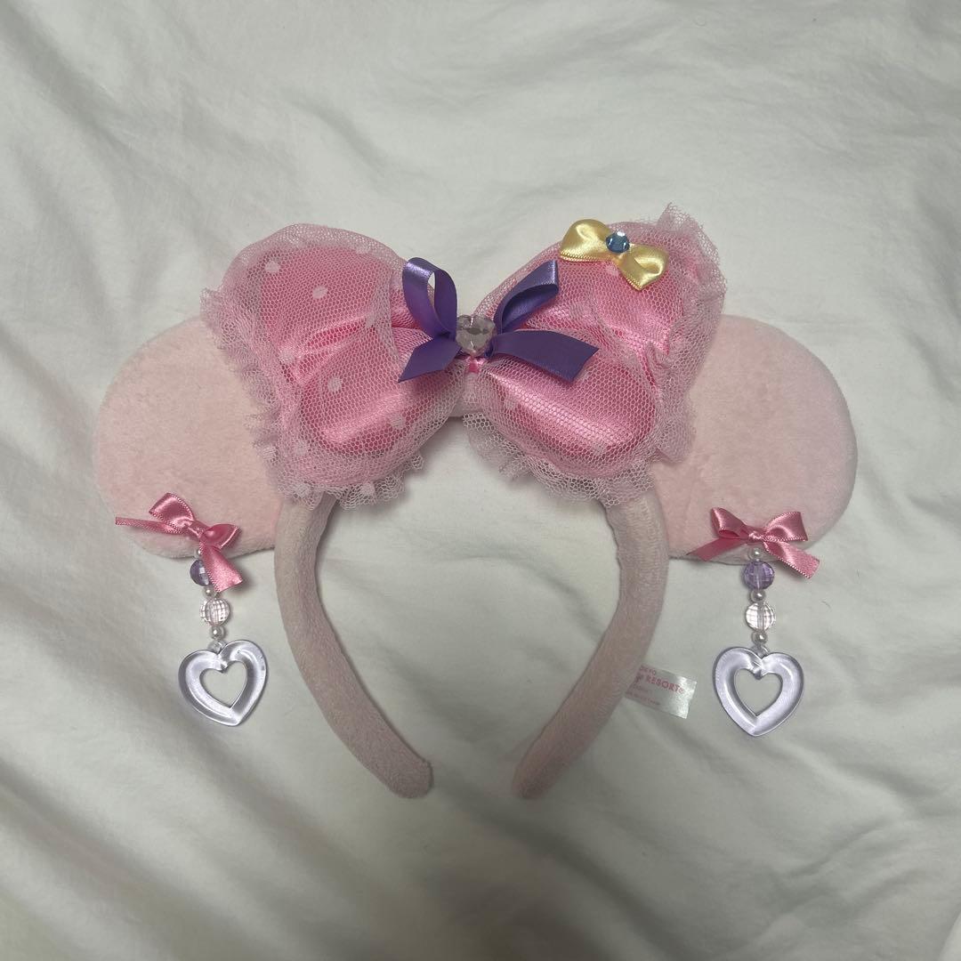 ミニー　ディズニー　イヤリングカチューシャ　ピンク　ハート
