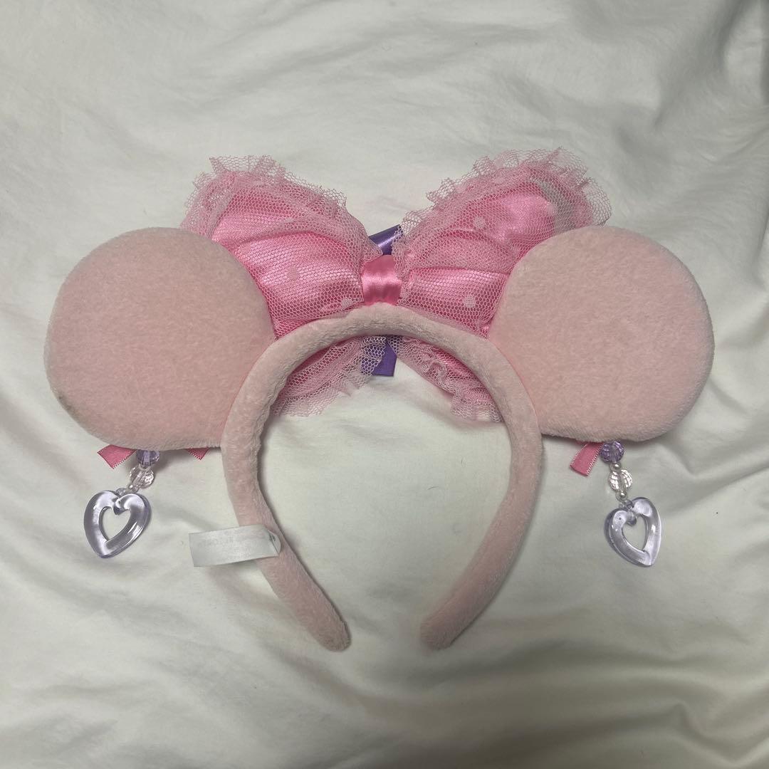 ミニー　ディズニー　イヤリングカチューシャ　ピンク　ハート