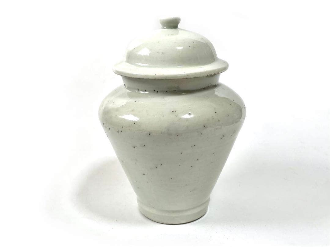 骨董　アンティーク　白磁　有蓋壺　沈香壺　古伊万里　白磁　李朝　蓋付壺