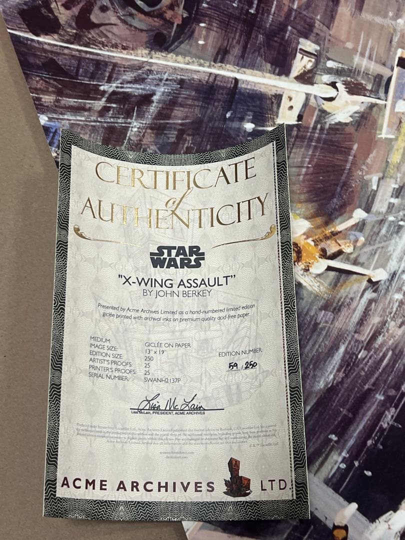 版画 John Berkey by STAR WARS\"X-wing Assault\"