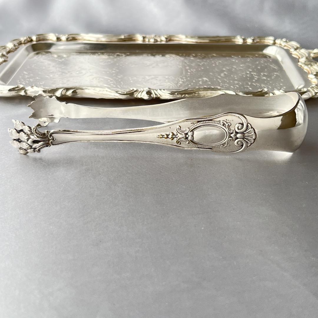 【仏蘭西】ライオン脚のトング【シルバープレート】 16cm