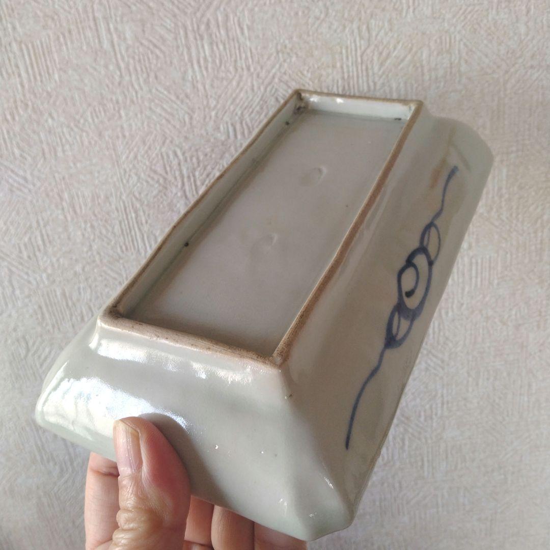 古伊万里切込焼蛸唐草長皿二客