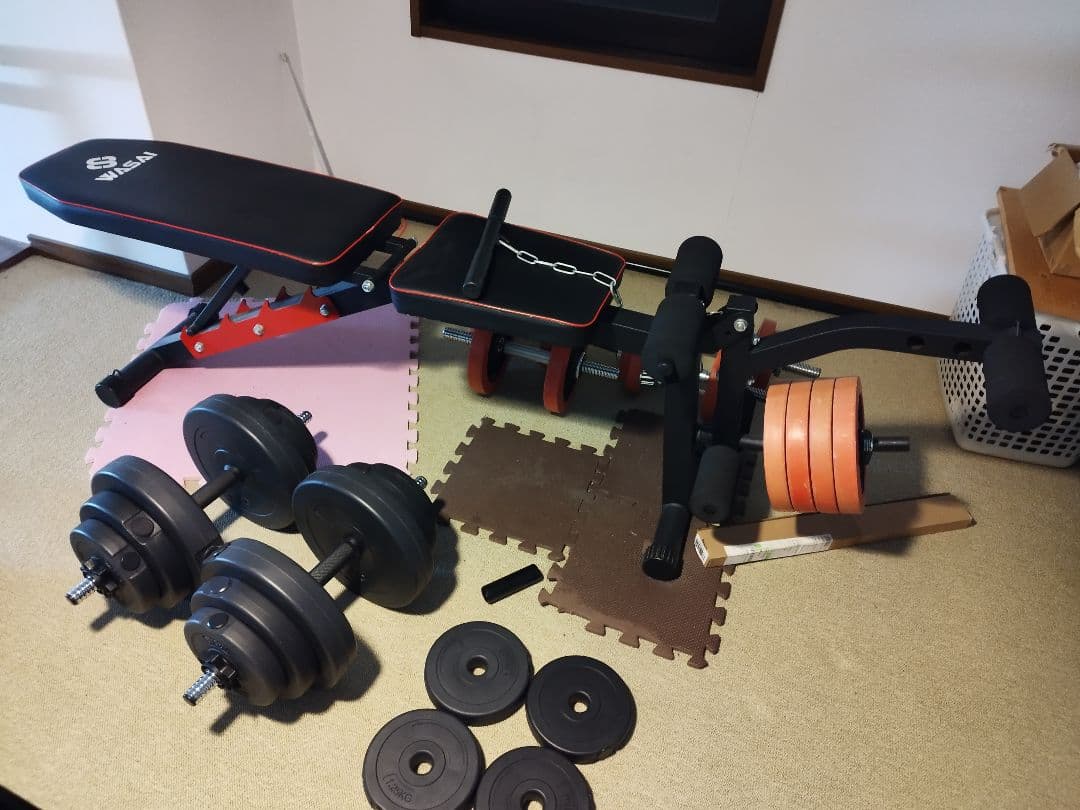 トレーニングベンチ　ダンベル　セット【引き取りのみ】