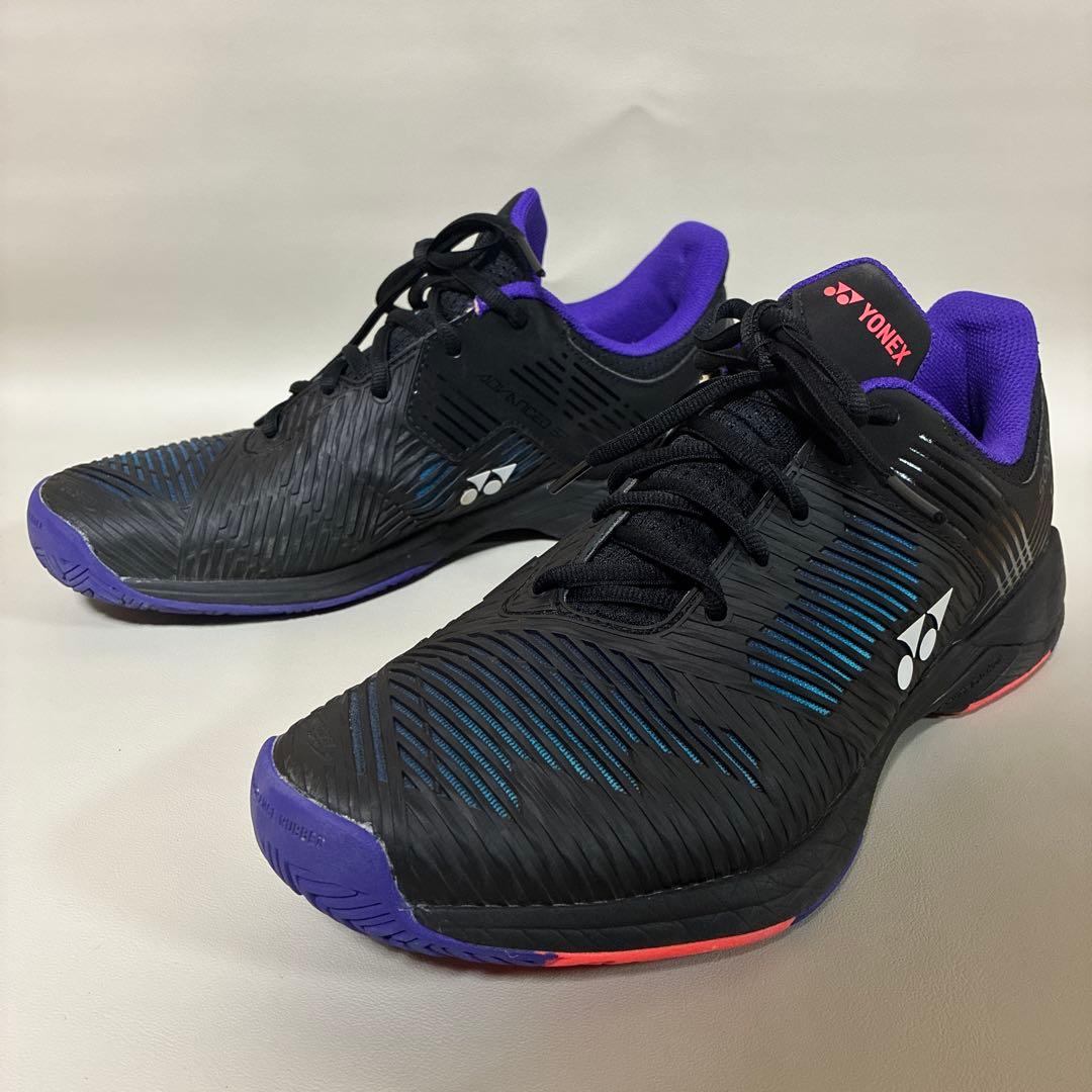 美品 YONEX SHB-03 テニスシューズ ブラック/パープル 27.5cm