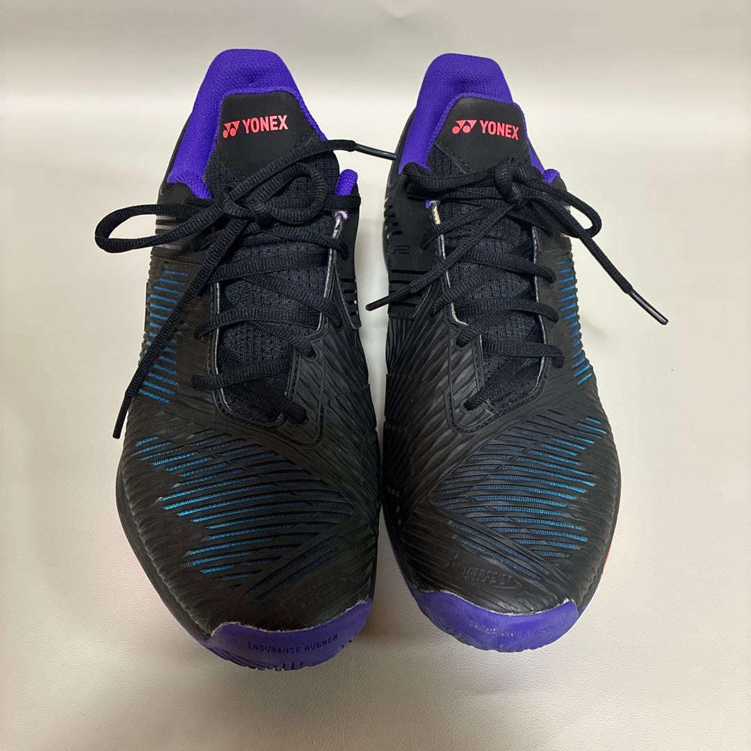 美品 YONEX SHB-03 テニスシューズ ブラック/パープル 27.5cm