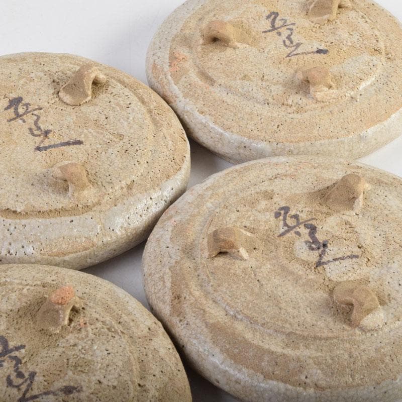 北大路魯山人作　志野焼　絵志野　鉄絵花草文　皿　五客　時代箱　M　8880