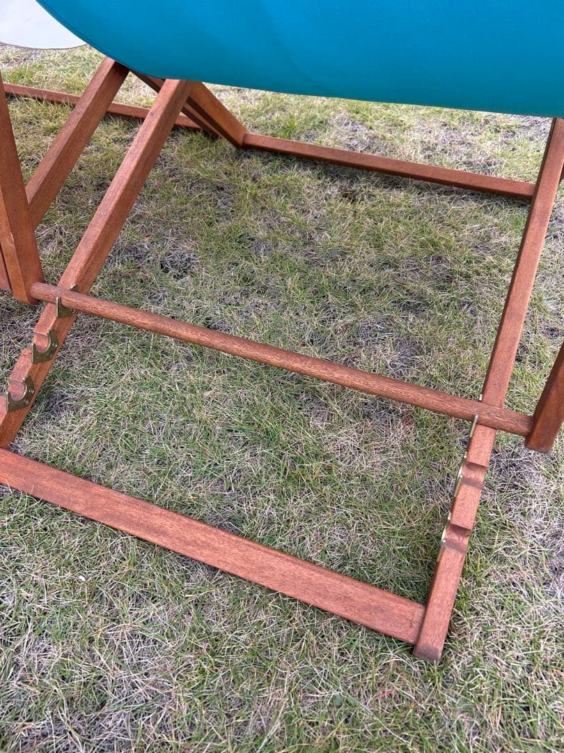 デッキチェア 木製フレーム ２脚セット（３段リクライニング）