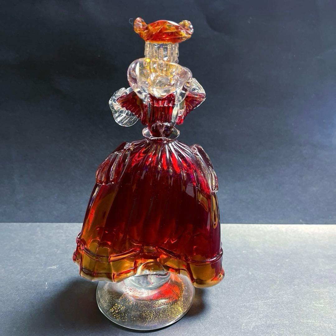 ムラーノ　ベネチアングラスの貴婦人人形置物