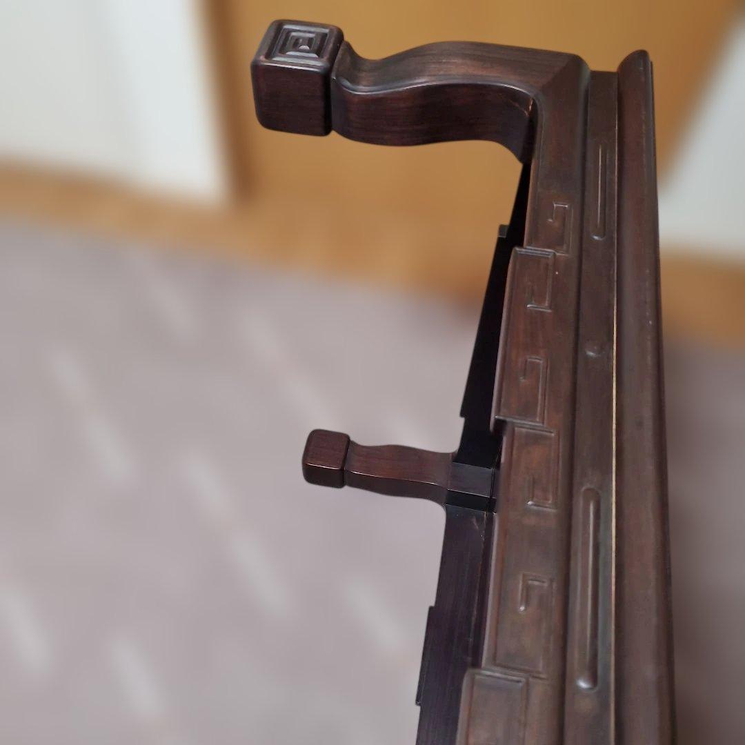 【現地受渡】紫檀製ダークブラウン座卓 縦80cm×横121cm×高さ33cm