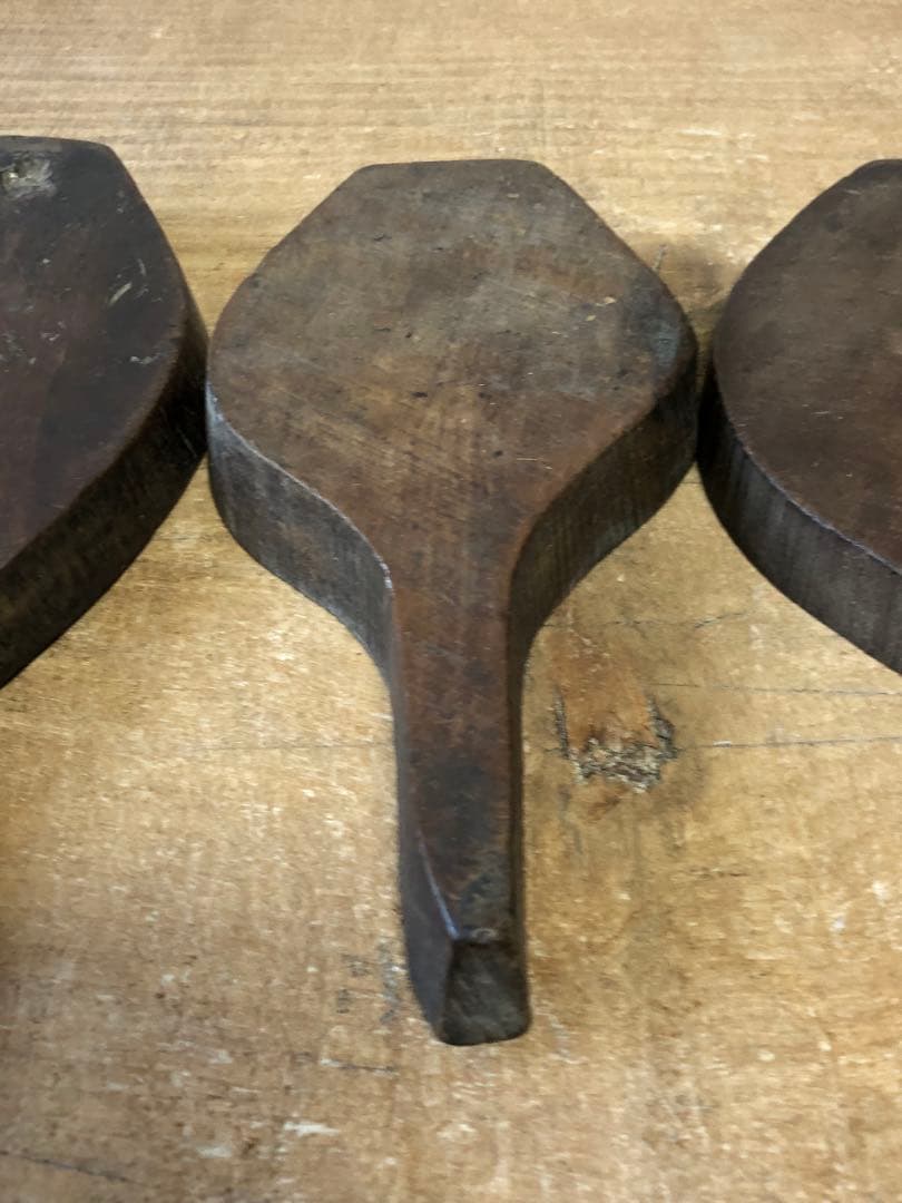 李朝　菓子型　4個まとめて 古民藝　木彫　木型　ブロカント