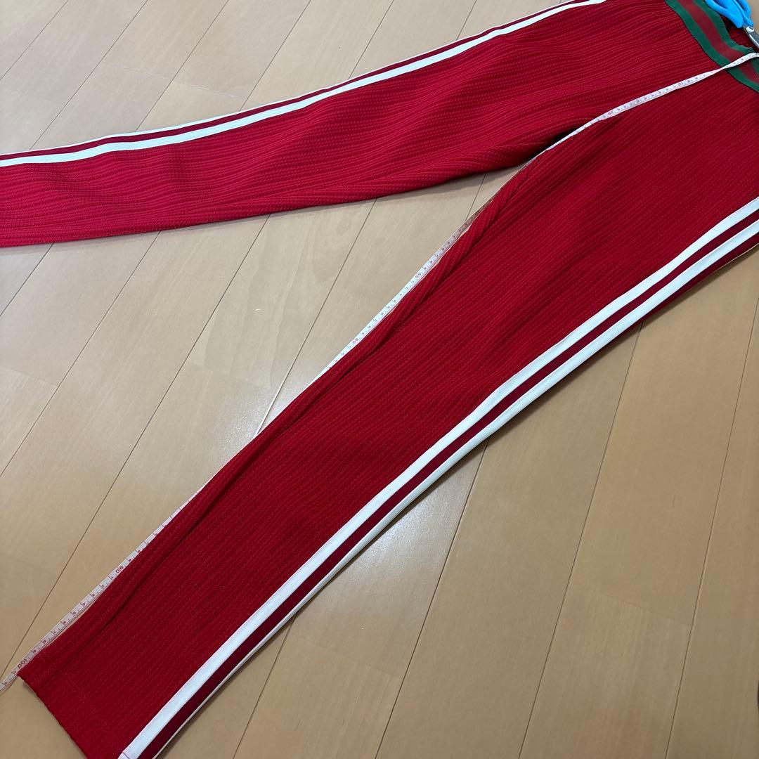 未使用【アディダス × グッチ 】ストライプ　パンツ 赤