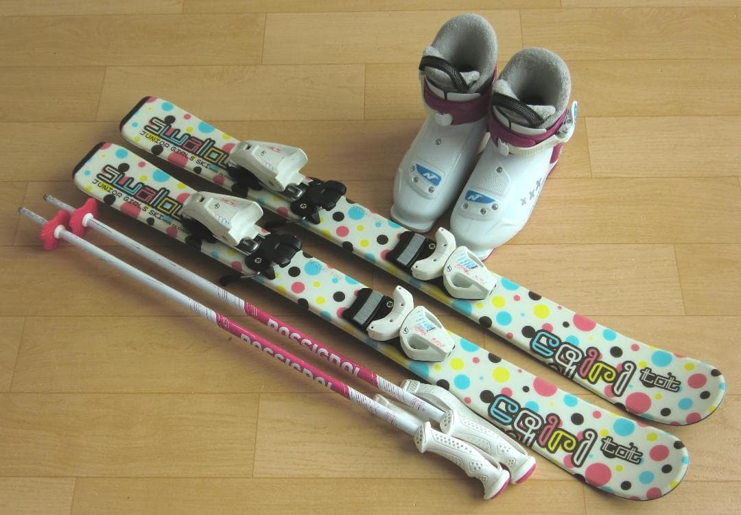 ■■1月限定■送料無料■スワロー■子供用スキーセット■板90靴18.5■WAX■