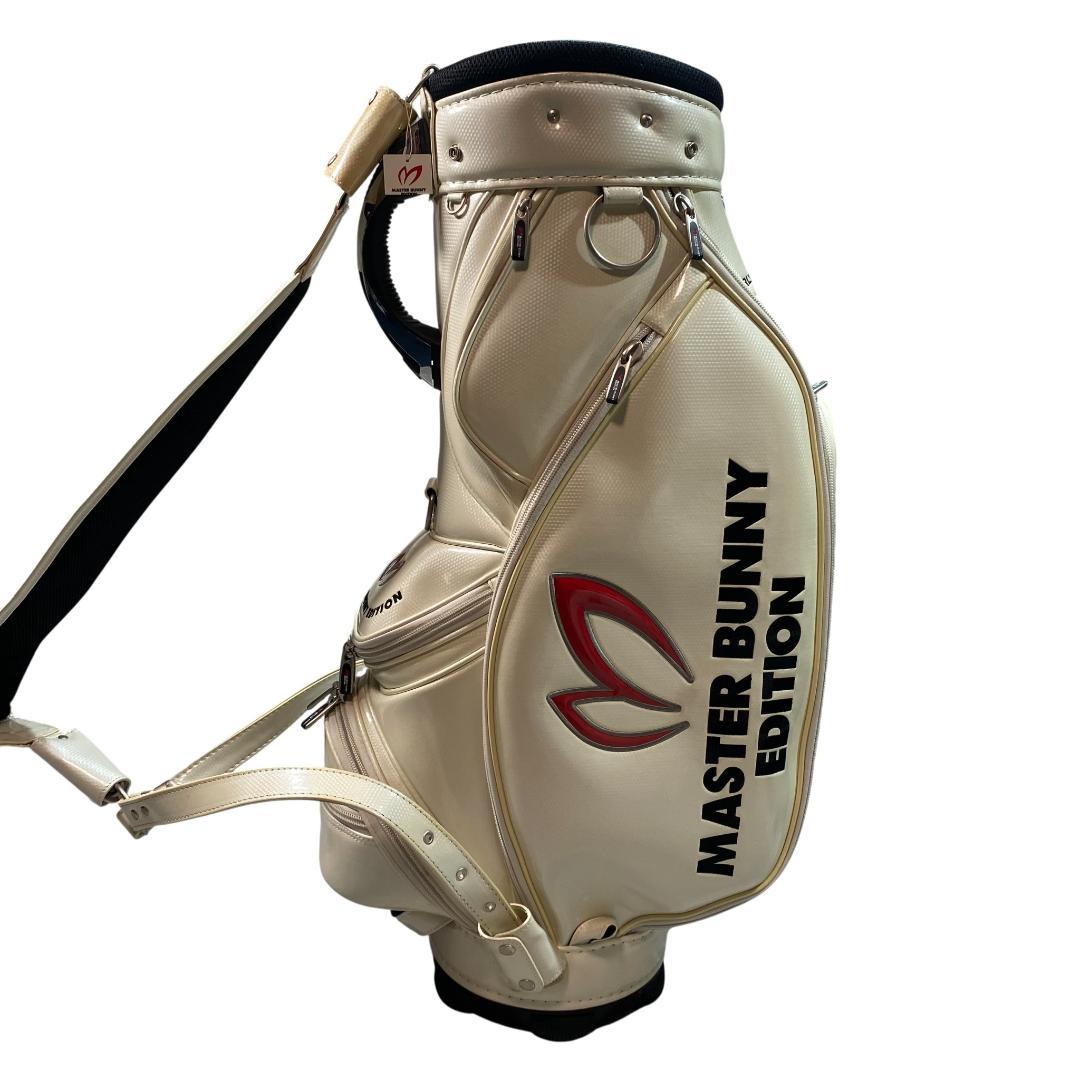 パーリーゲイツ×マスターバニー フード付き キャディバッグ ホワイト ゴルフ