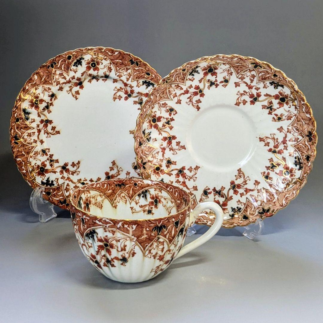 英国アンティーク　サミュエルラドフォード　1800年代トリオカップ＆ソーサー②