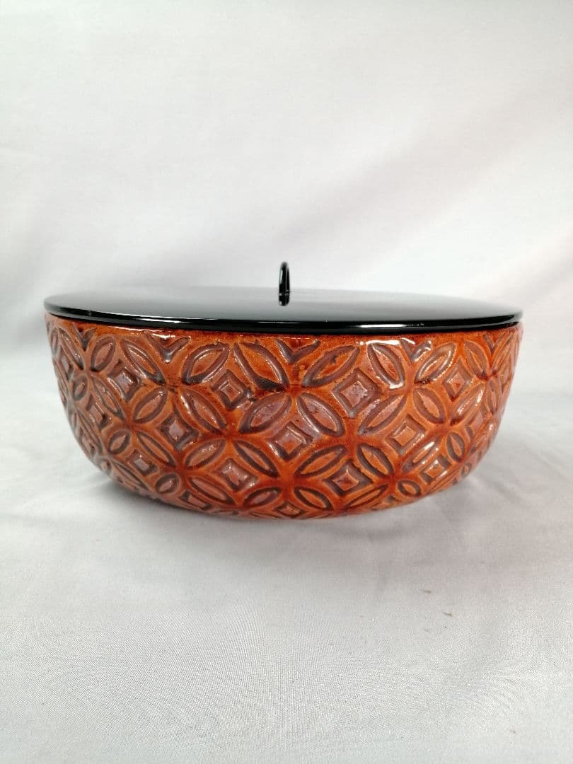 【茶道具】大樋造　大樋焼七宝繋平水指　水指393