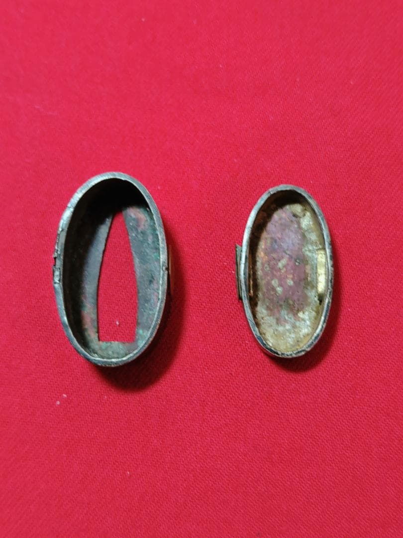 赤銅磨地 違い鷹の羽紋 縁頭 家紋 拵 日本刀 刀装具 骨董 古美術