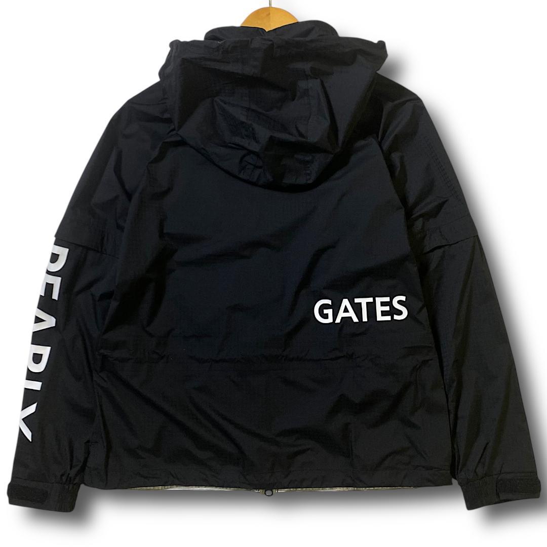 0 パーリーゲイツ ビッグロゴ レインジャケット ブラック 半袖にもなる!