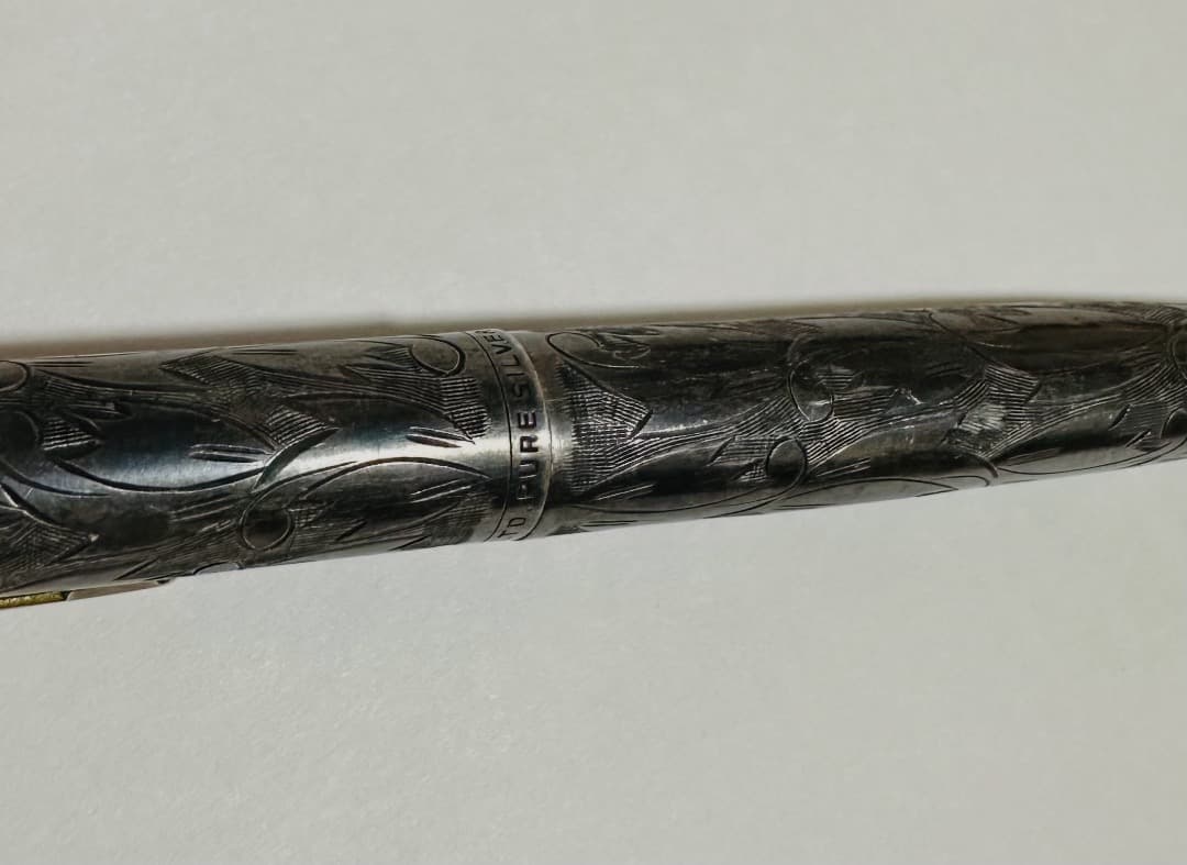 希少品 プラチナ万年筆　唐草　回転式　スターリングシルバー　廃盤シャープペンシル