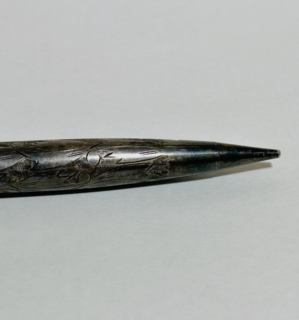 希少品 プラチナ万年筆　唐草　回転式　スターリングシルバー　廃盤シャープペンシル