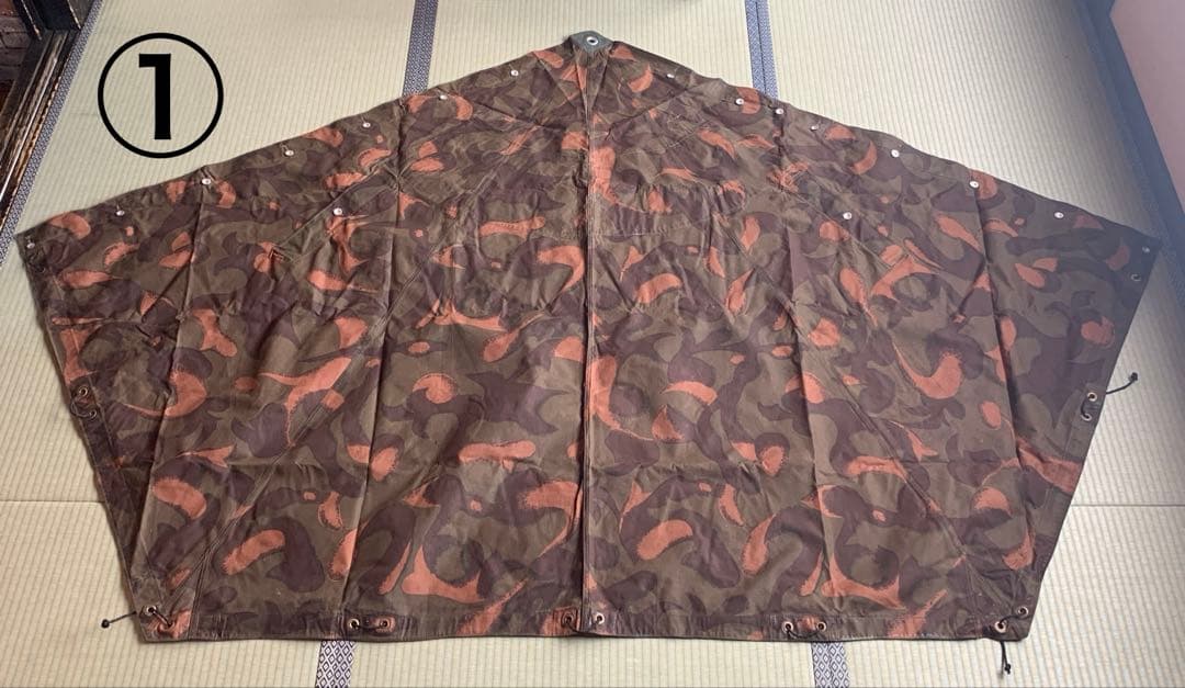 さ*く様 【人気軍幕】美品 1990年 ハンガリー ハリケーンカモ×2枚 1枚レ