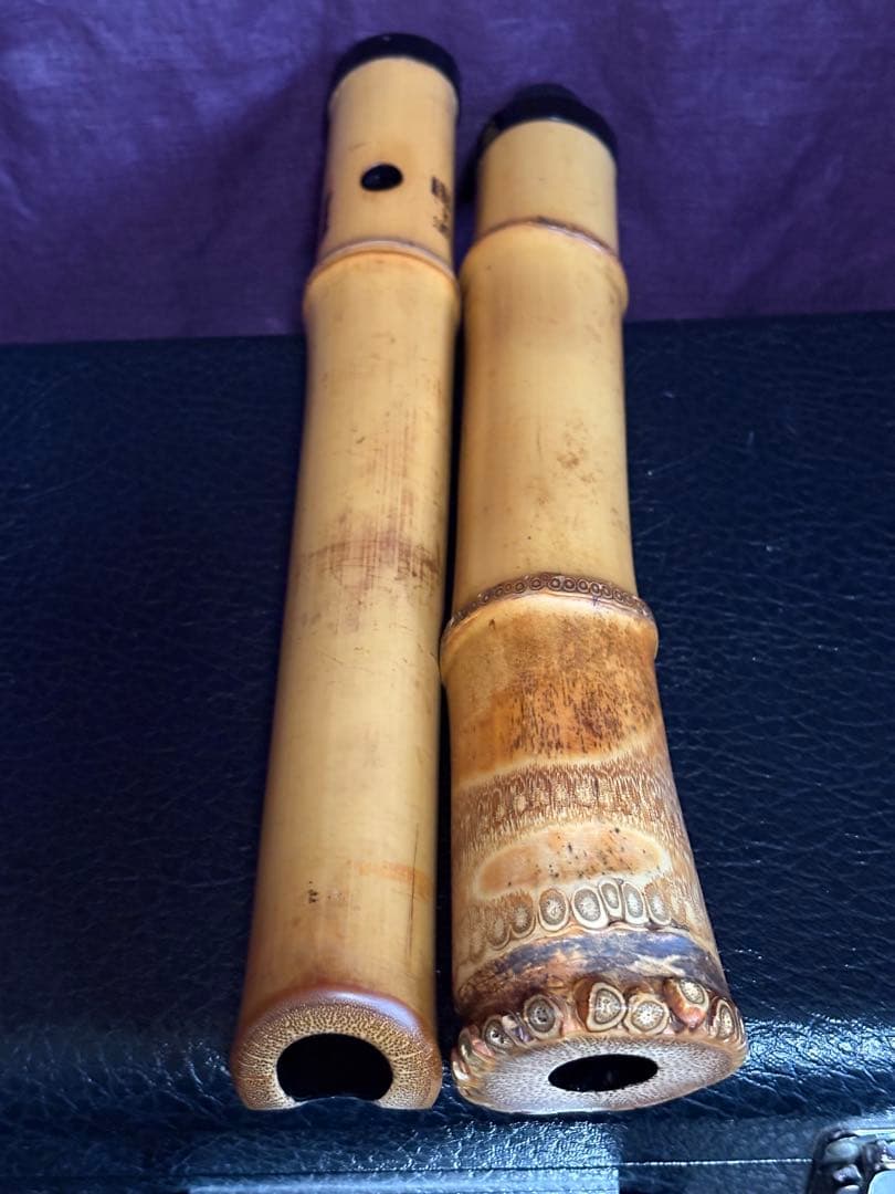 都山流尺八　在銘(2印)　長さー約58㎝　 重さー約430g　松下深水銘