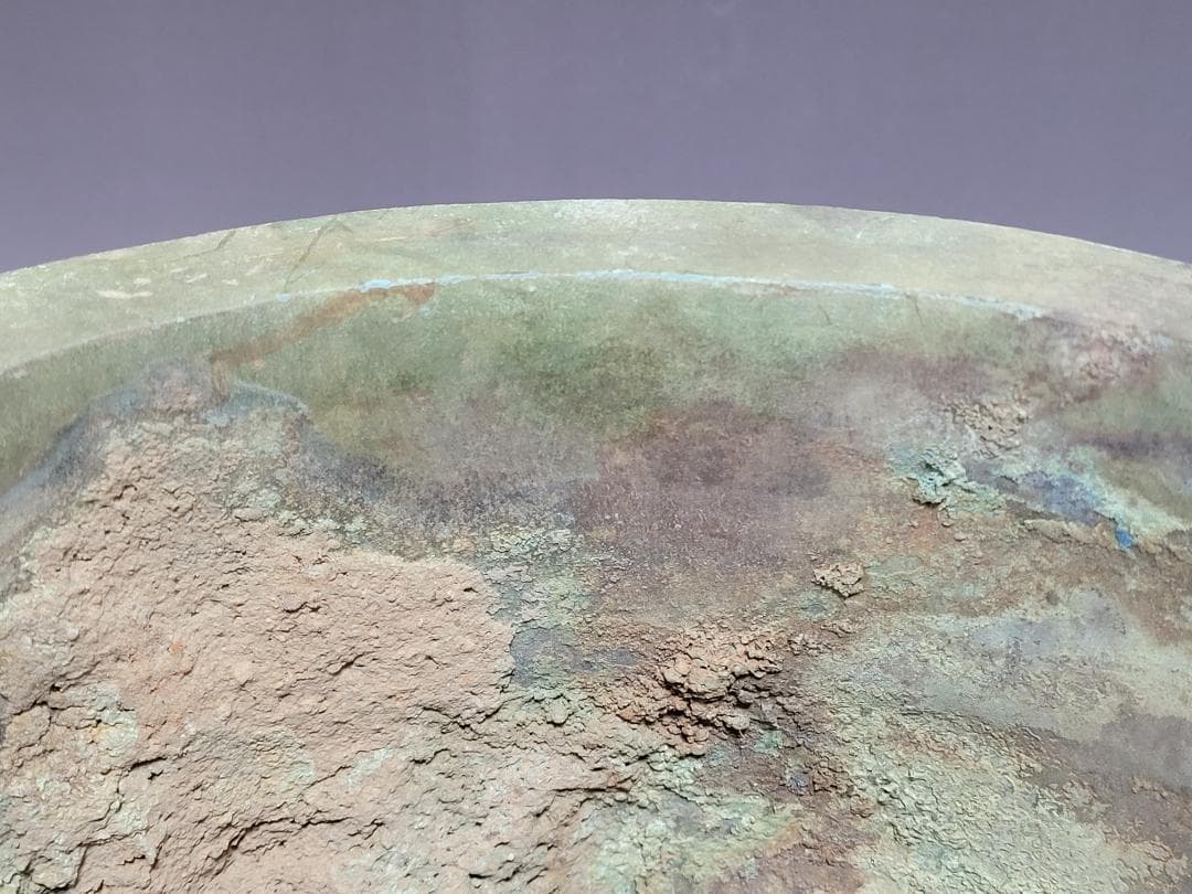 古青銅造 三足両耳 香炉 春秋戦国漢時代 高さ約31.5cm